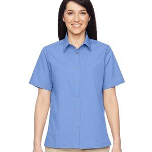 *NEW* Harriton M545W - Ladies Advantage Snap Closure Short-Sleeve Shirt